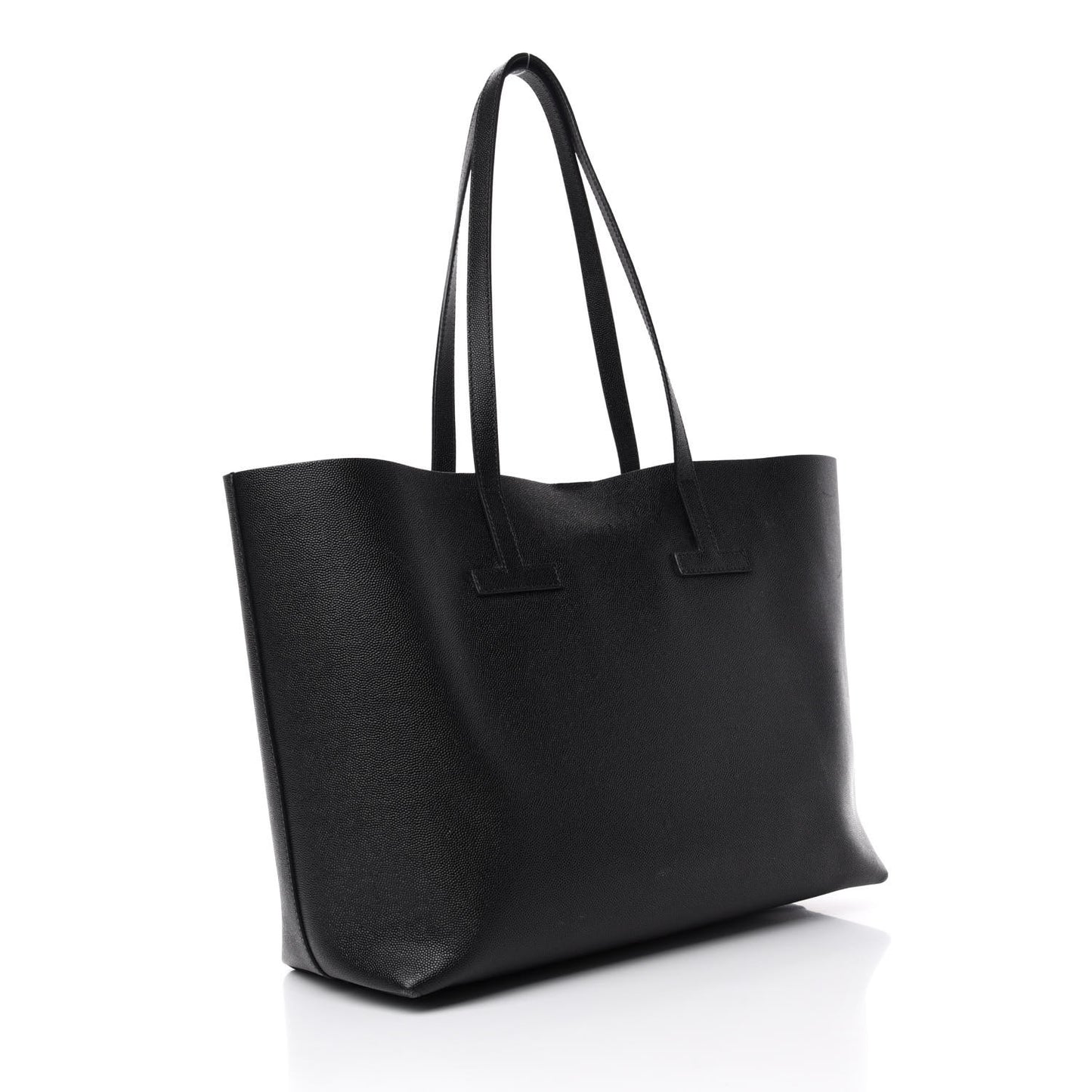 Grained Calfskin Small T Tote Black