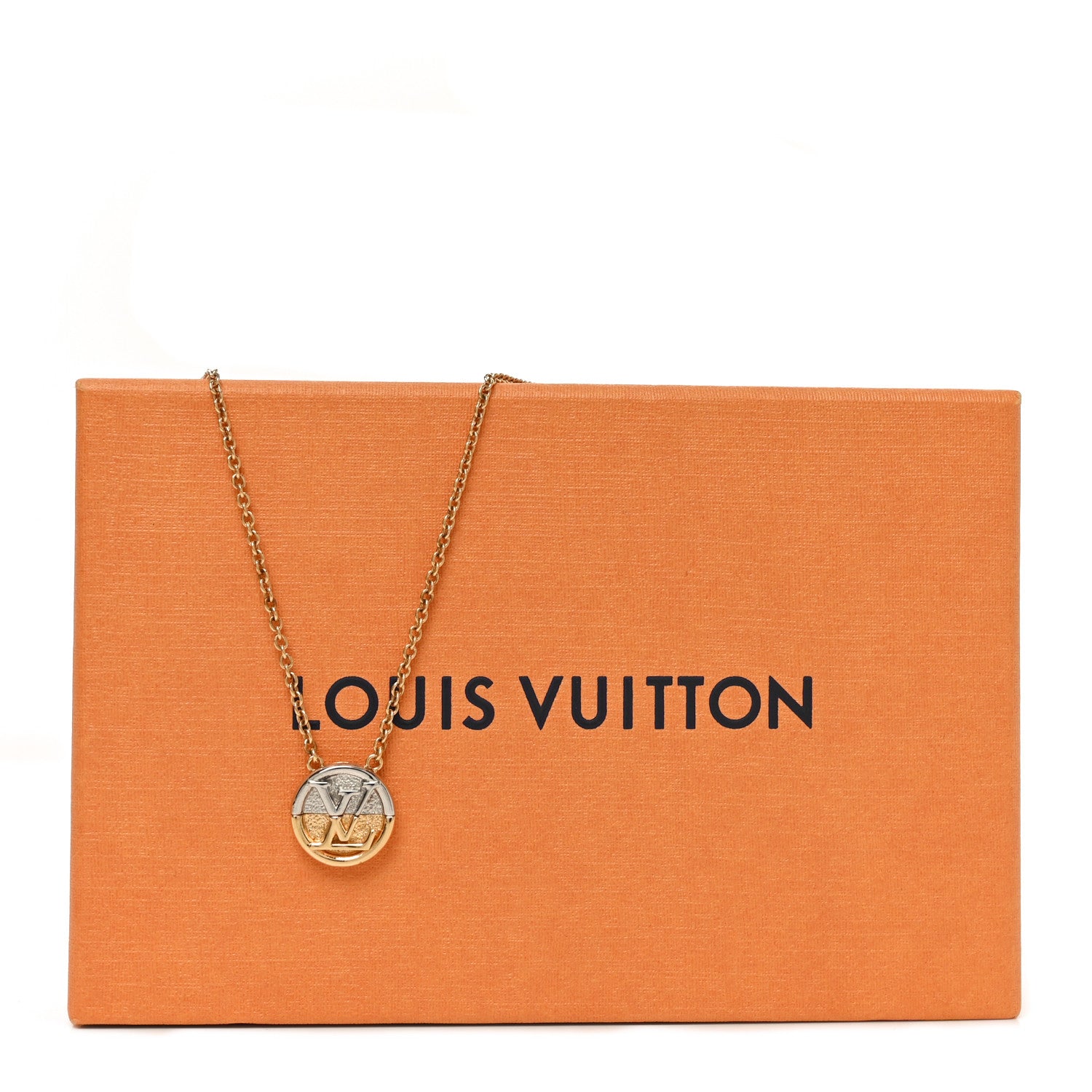Louis Vuitton Metal L to V Necklace Gold Silver 6 of 6