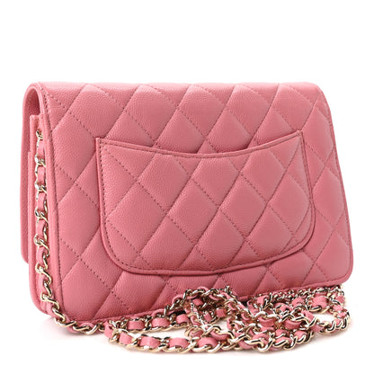 Chanel Caviar Quilted Wallet on Chain WOC Light Pink 3 of 11