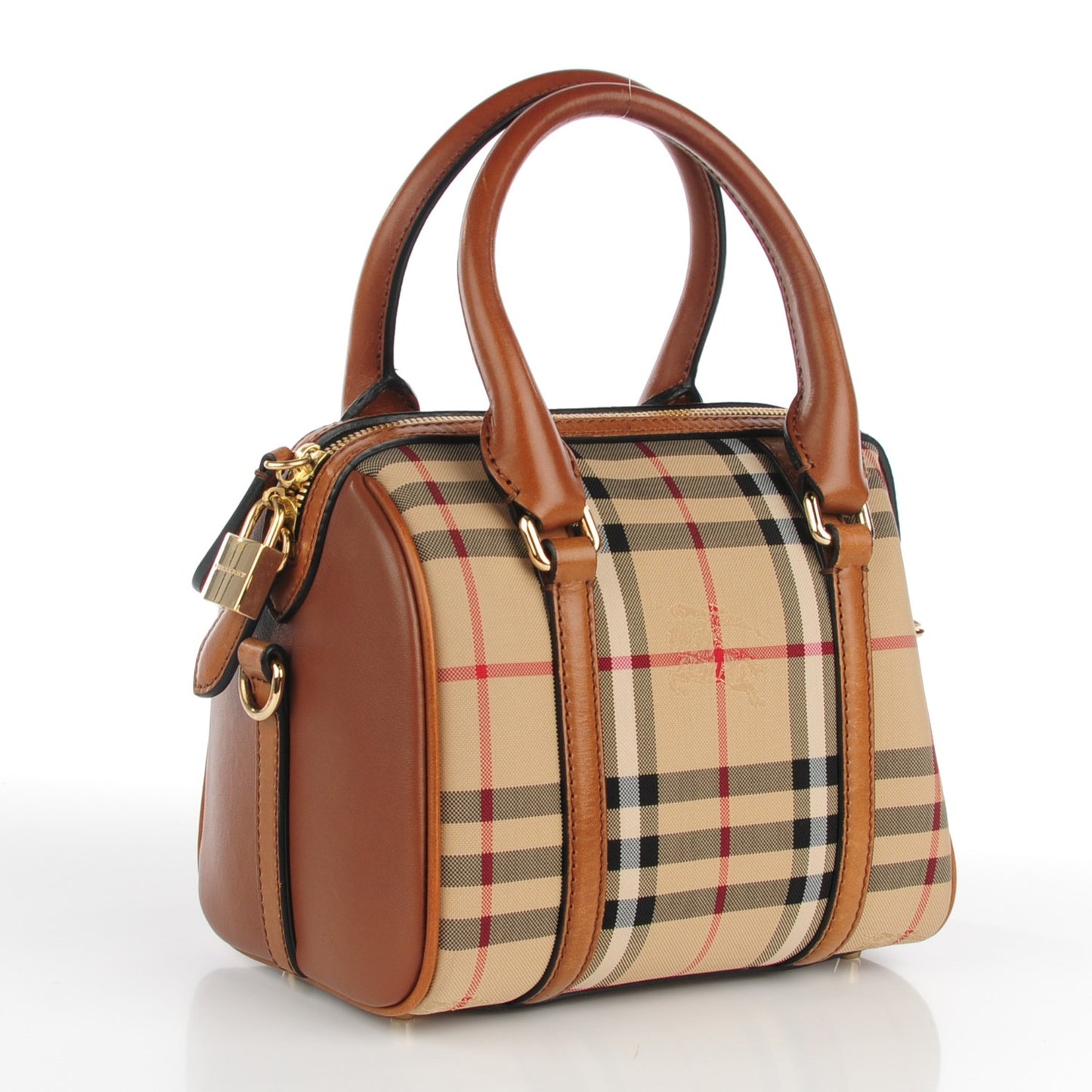 Horseferry Check Small Alchester Bowling Bag Honey Tan