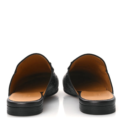 Gucci Glamour Calfskin Guccissima Womens Princetown Slippers 37 Black 7 of 11