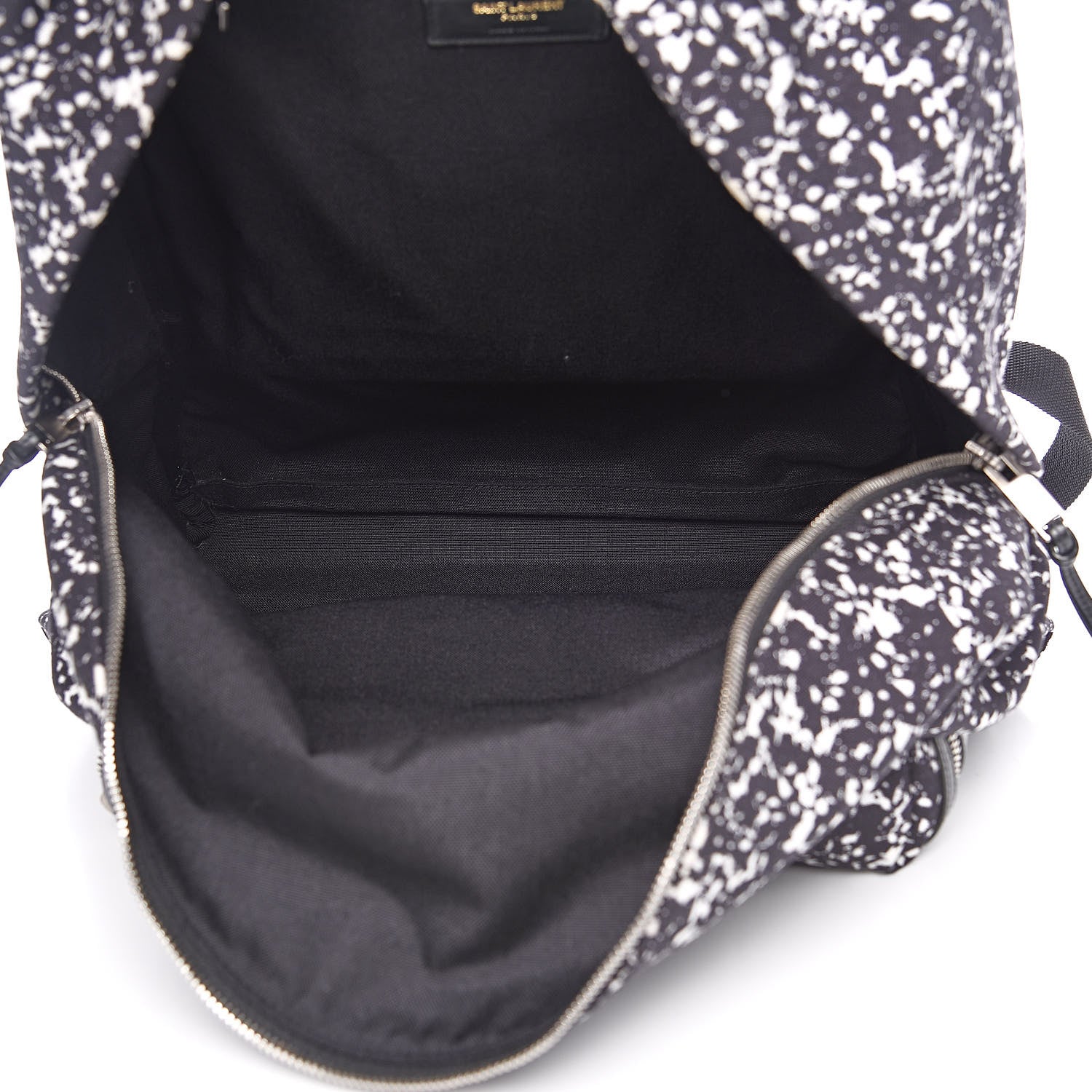 Saint Laurent Printed Canvas Hunting Backpack Black White 5 of 12