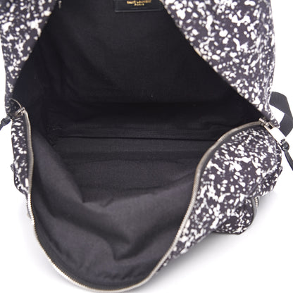 Saint Laurent Printed Canvas Hunting Backpack Black White 5 of 12