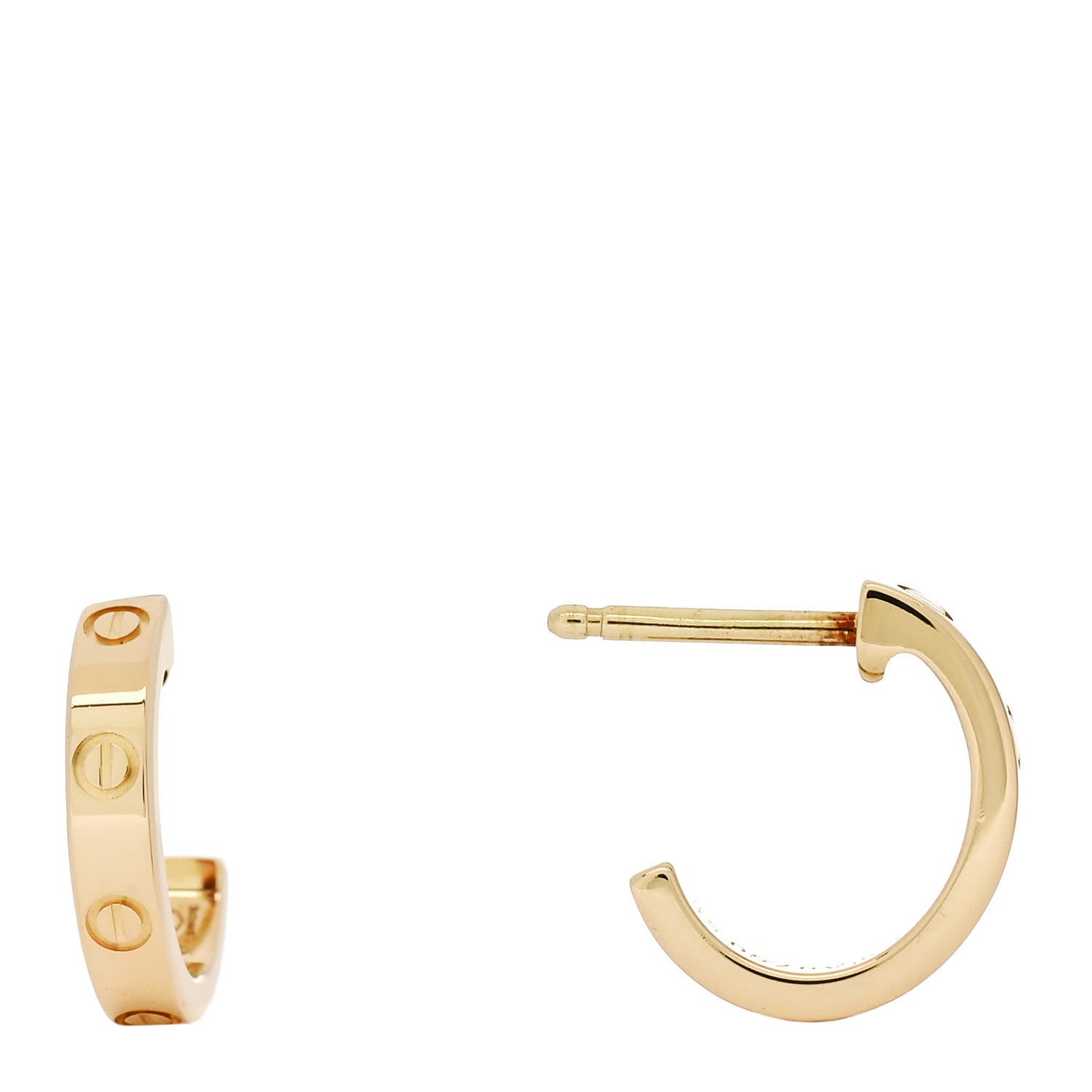 18K Yellow Gold Small LOVE Hoop Earrings