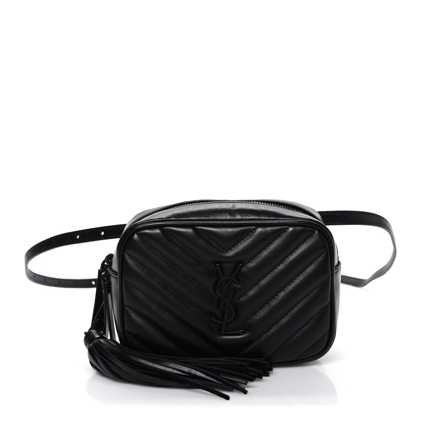 Calfskin Matelasse Monogram Lou Belt Bag Black