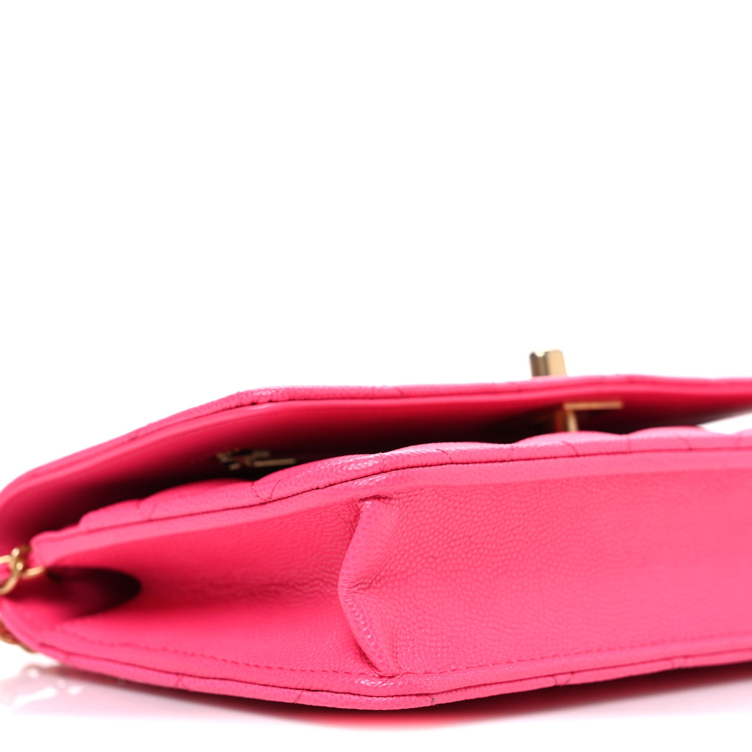 Chanel Caviar Quilted Glitter CC Roller Skate Wallet on Chain WOC Pink 10 of 11