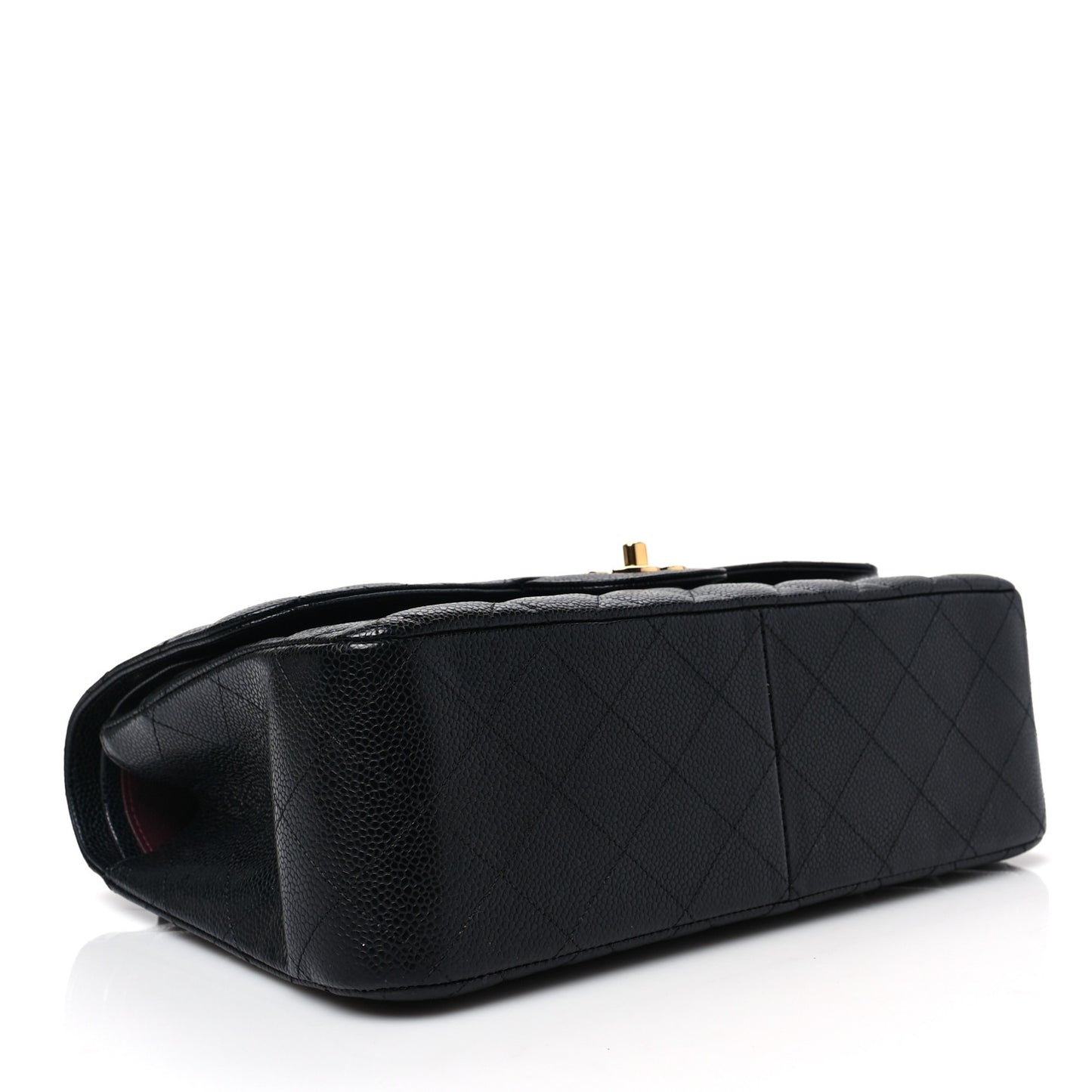 Caviar Quilted Jumbo Double Flap Black