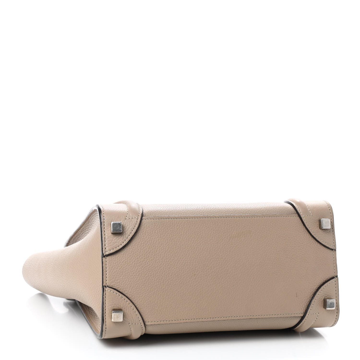 Celine Drummed Calfskin Micro Luggage Dune 4 of 9