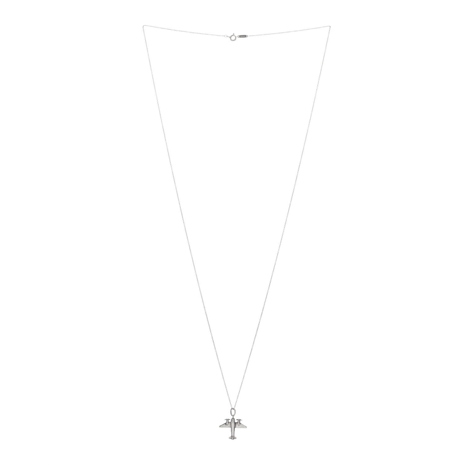 Tiffany Sterling Silver Airplane Pendant Necklace 2 of 6
