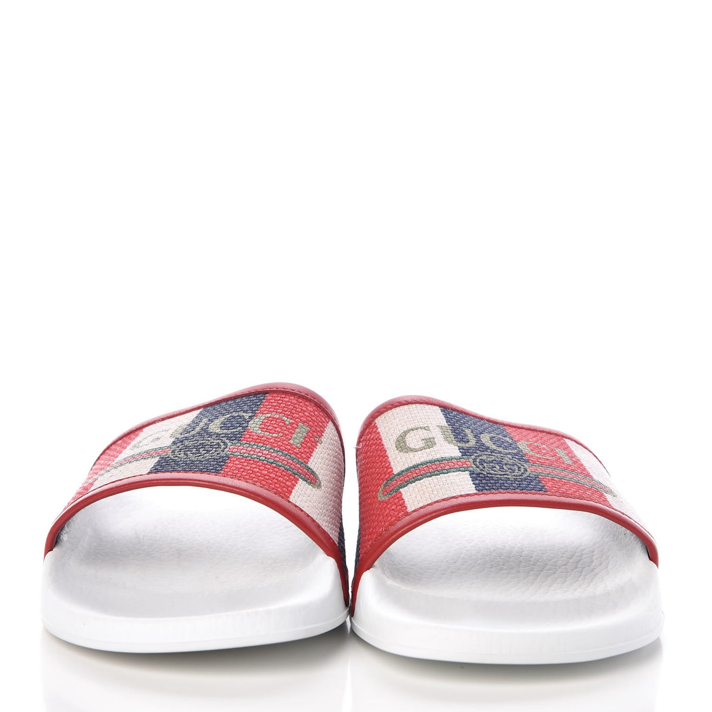 Canvas Sylvie Stripe Logo Pursuit Slide Sandals 40 Mystic White Hibiscus Red Maritime