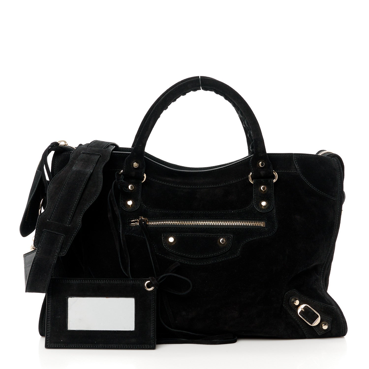 Balenciaga Baby Daim Suede Classic Silver Hardware City Black 3 of 11