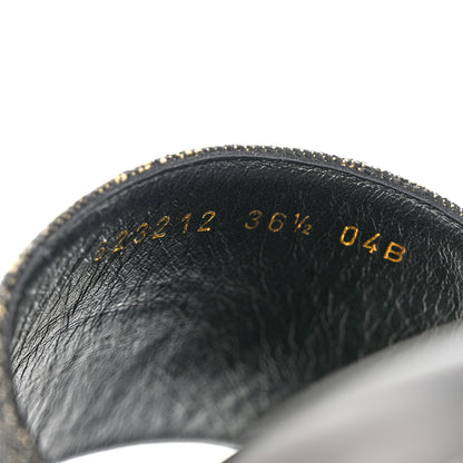 Gucci Jacquard Black Denim GG Monogram Angelina Platform 55mm Slide Sandals 36.5 Black Ivory 6 of 9