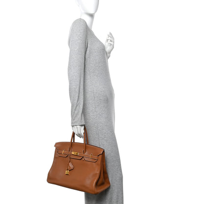 Hermes Taurillon Clemence BIRKIN 35 Gold 2 of 10