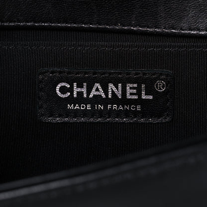 Chanel Calfskin Chevron Quilted Medium Boy Flap Black 6 of 17