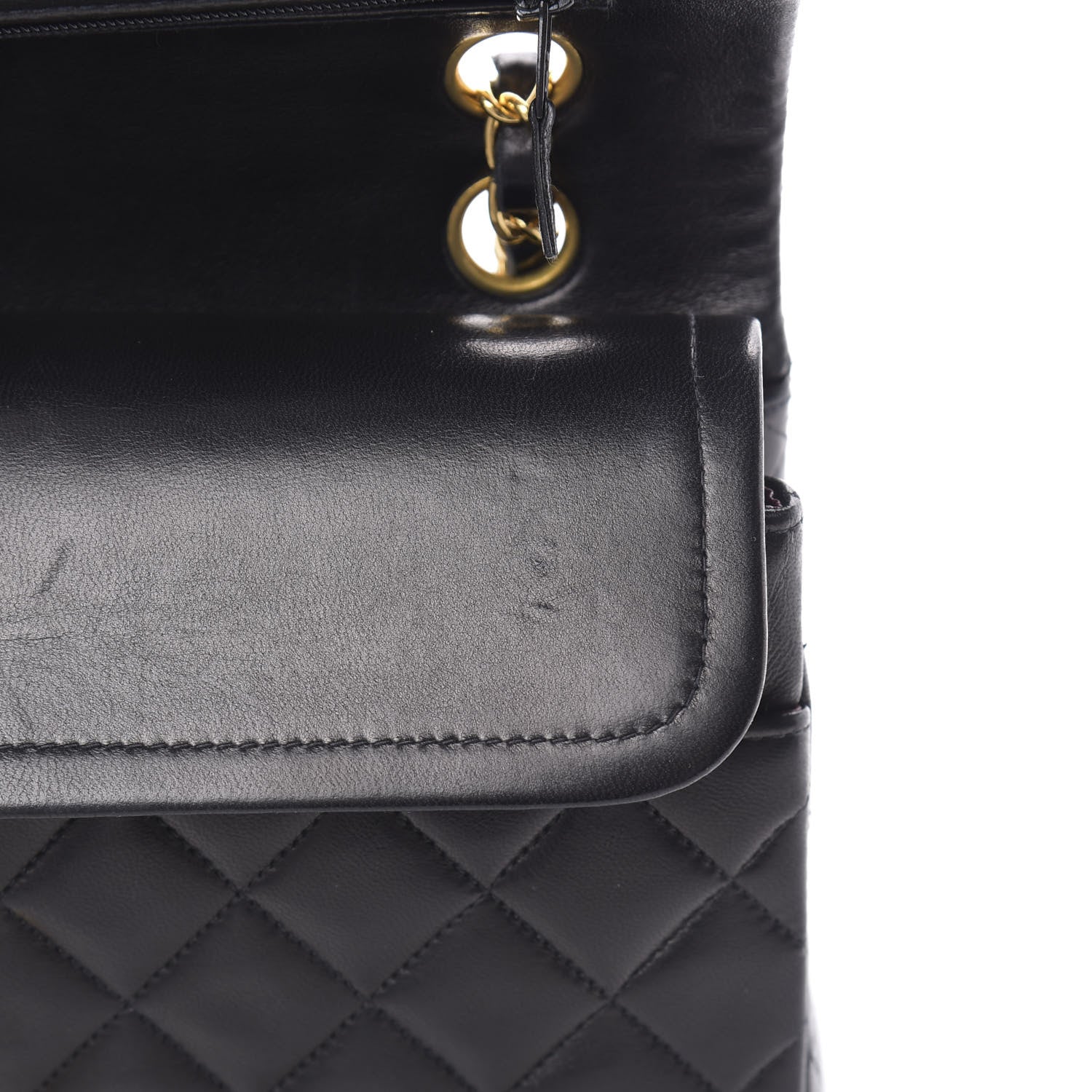 Chanel Lambskin Quilted Medium Double Flap Black 14 of 17