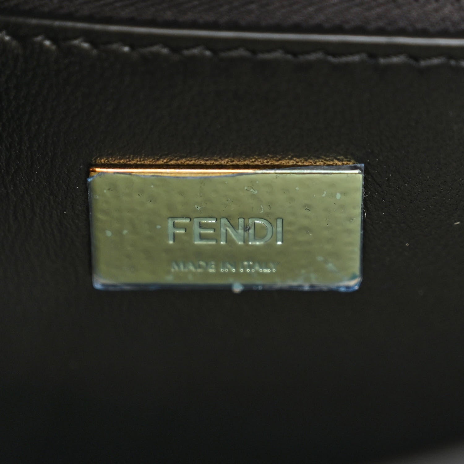 Fendi Vitello Seta Shiny Nappa Mini Peekaboo Iconic Satchel Black 7 of 12