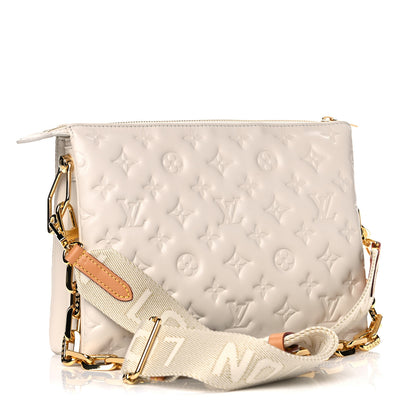 Louis Vuitton Lambskin Embossed Monogram Coussin PM Cream 2 of 9