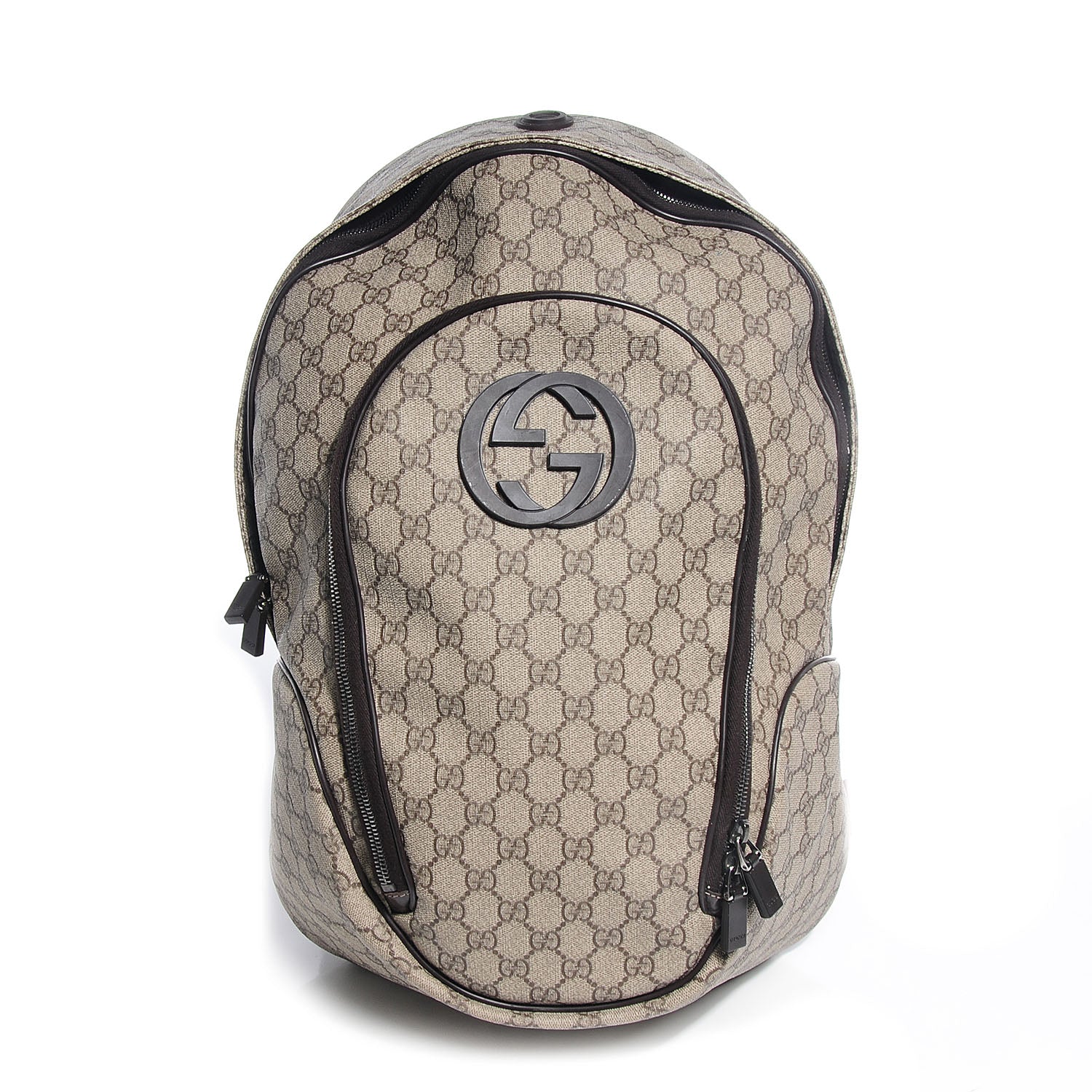 Gucci GG Plus Monogram Interlocking G Medium Backpack Dark Brown 1 of 9