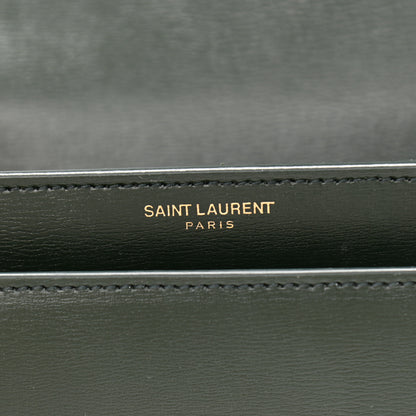 Saint Laurent Calfskin Medium Monogram Sunset Dark Green 7 of 13