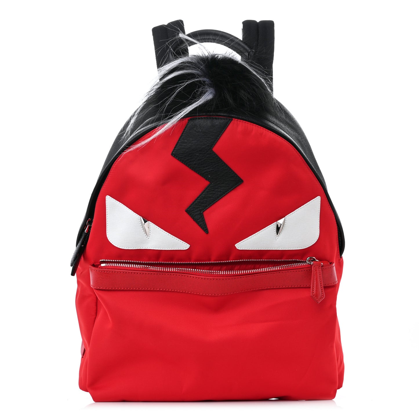 Nylon Vitello Elite Flamingo Fox Goat Fur Lightning Monster Eyes Backpack Rosso Black
