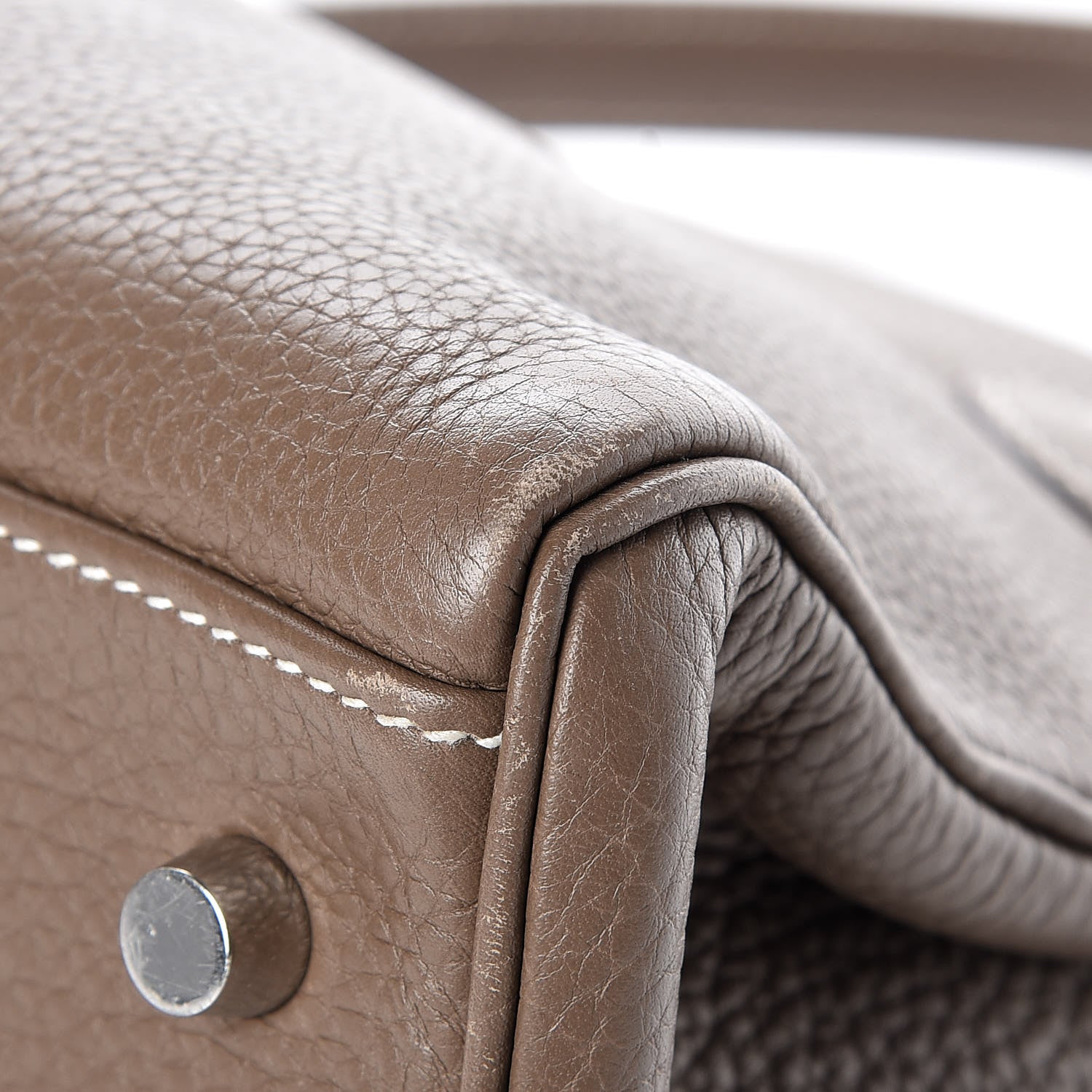 Hermes Taurillon Clemence Shoulder Kelly 40 Etoupe 37 of 38