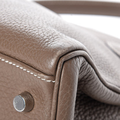 Hermes Taurillon Clemence Shoulder Kelly 40 Etoupe 37 of 38