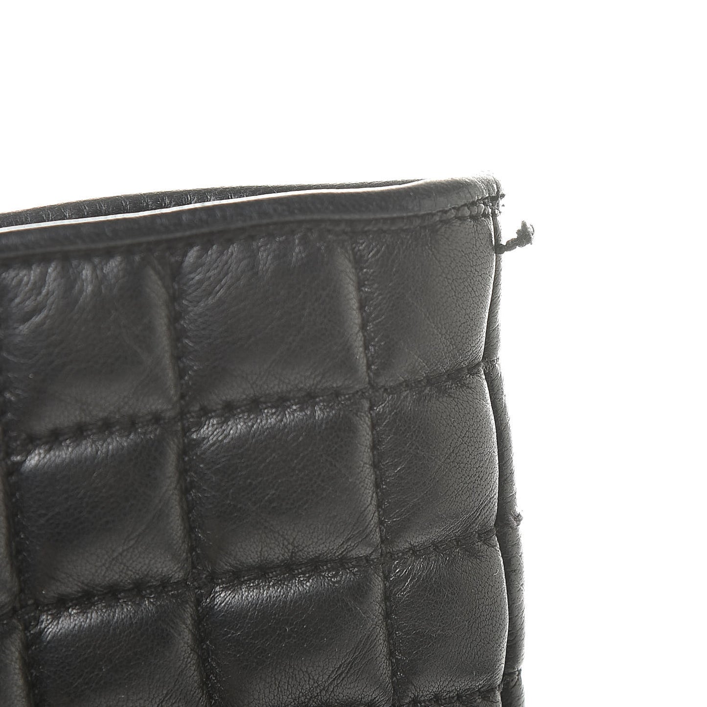 Lambskin Quilted Chocolate Bar Gloves 7.5 Black