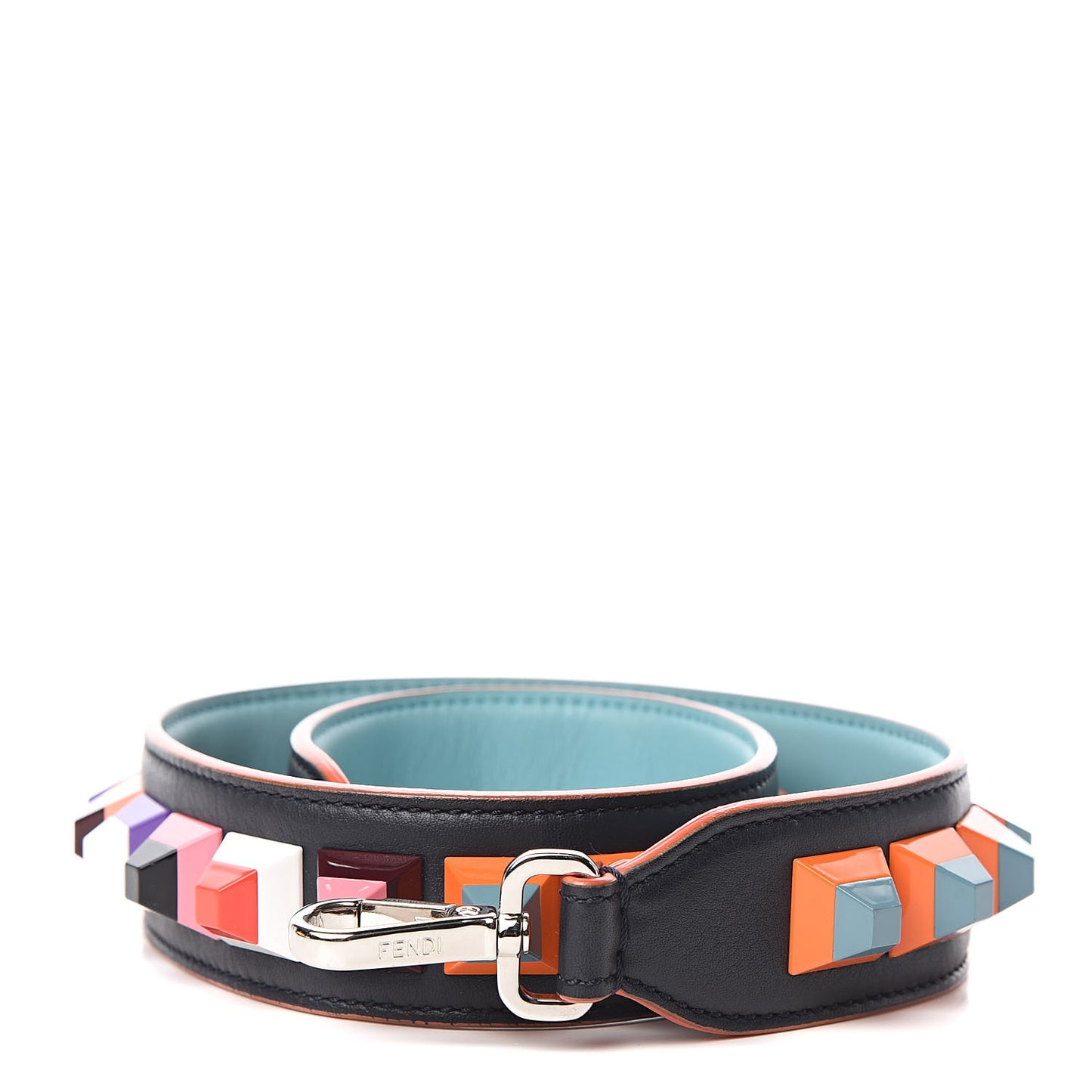 Calfskin Studded Strap You Navy Multicolor