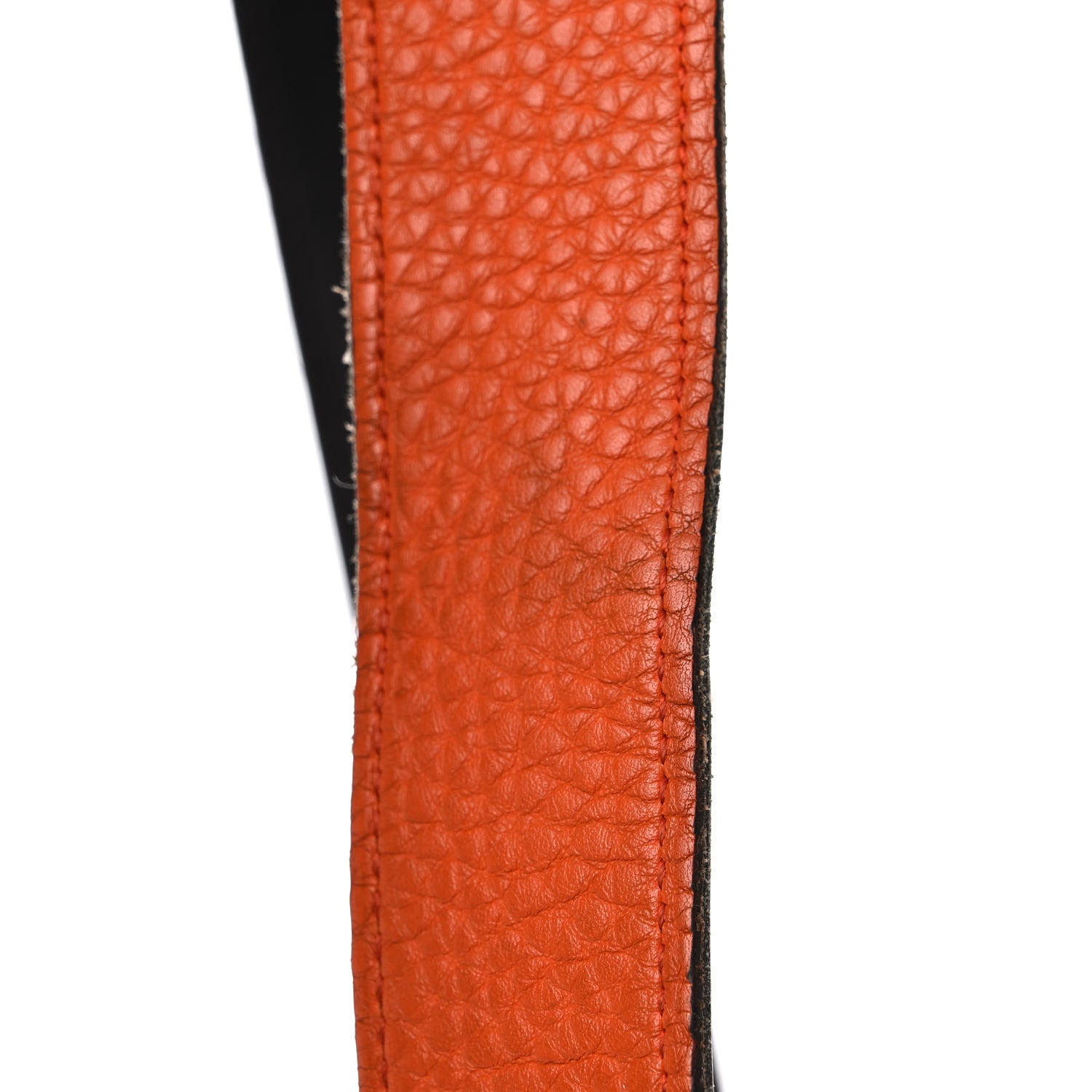 Hermes Box Togo 32mm H Belt 90 Black Orange 8 of 18