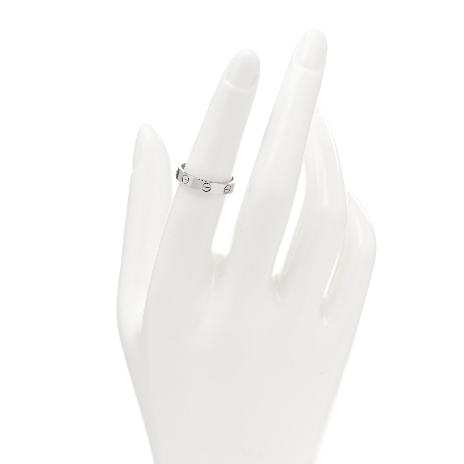 Cartier 18K White Gold 3.5mm LOVE Wedding Band Ring 52 6 2 of 4