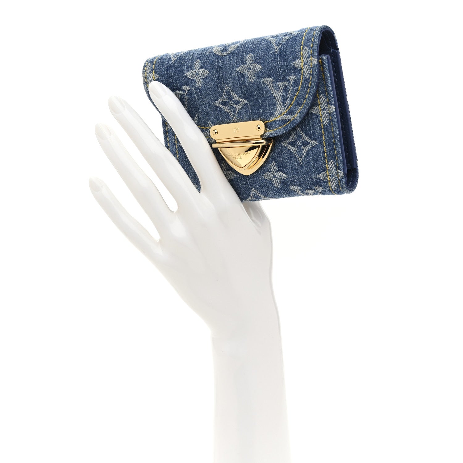 Louis Vuitton Denim Amelia Compact Wallet Blue 2 of 6