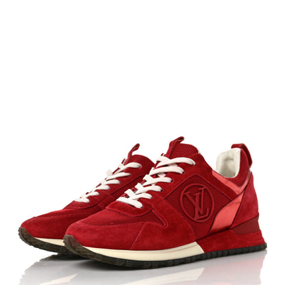 Louis Vuitton Suede Calfskin Run Away Sneakers 37.5 Rouge 3 of 9
