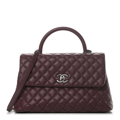 Chanel Caviar Quilted Medium Coco Handle Flap Burgundy 1 of 5