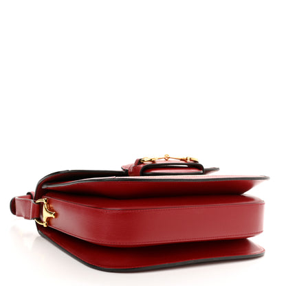 Gucci GG Supreme Monogram Azalea Calfskin Horsebit 1955 Shoulder Bag Beige Ebony New Cherry Red 4 of 12