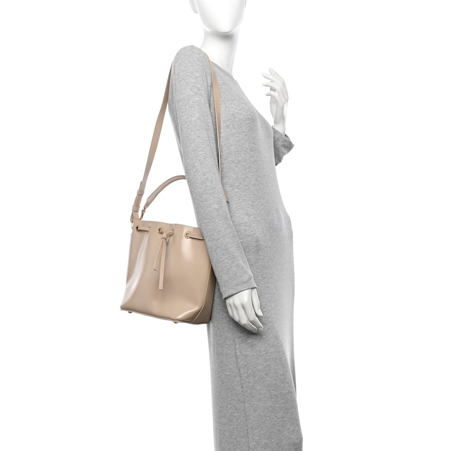 Saint Laurent Calfskin Medium Emmanuelle Bucket Bag Nude Powder 2 of 15
