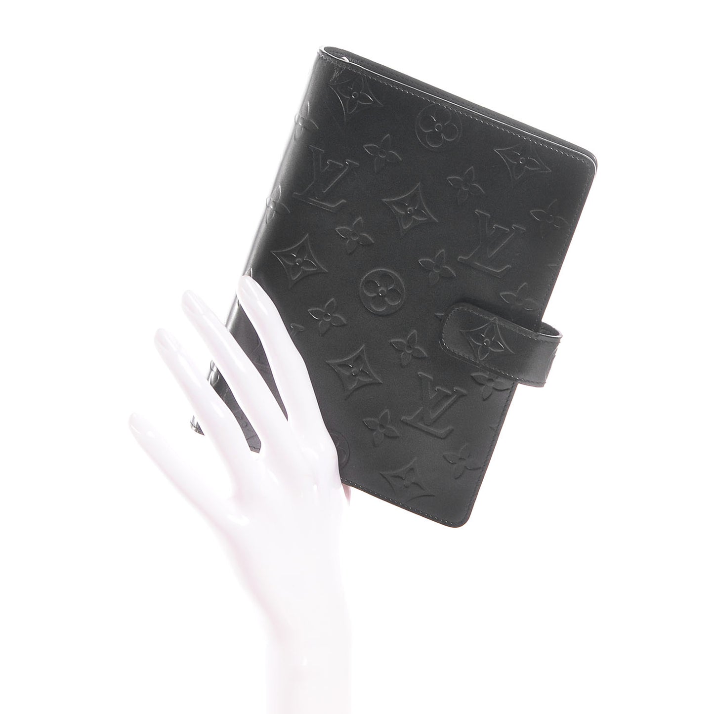 Mat Monogram Medium Ring Agenda Cover Black