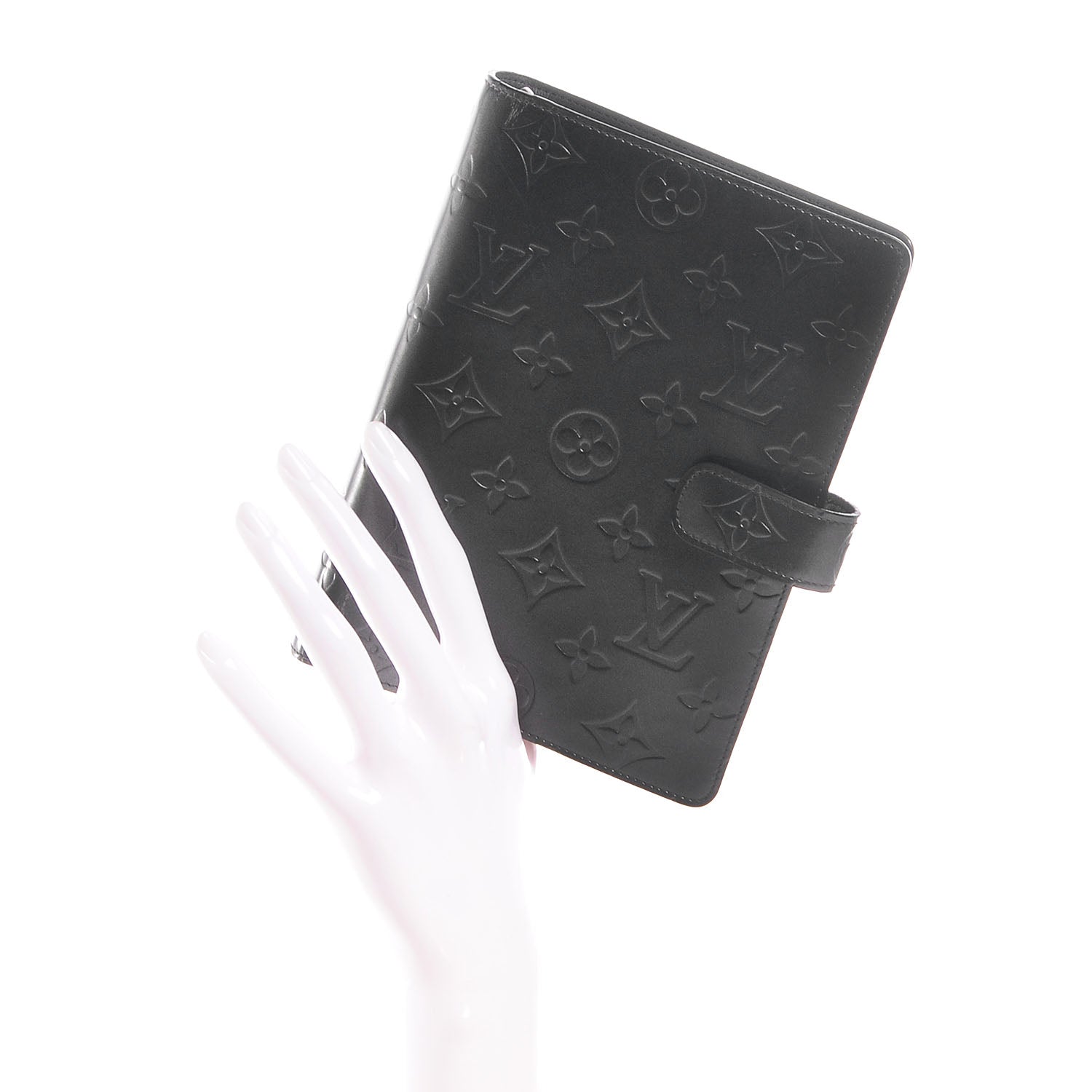 Louis Vuitton Mat Monogram Medium Ring Agenda Cover Black 2 of 7