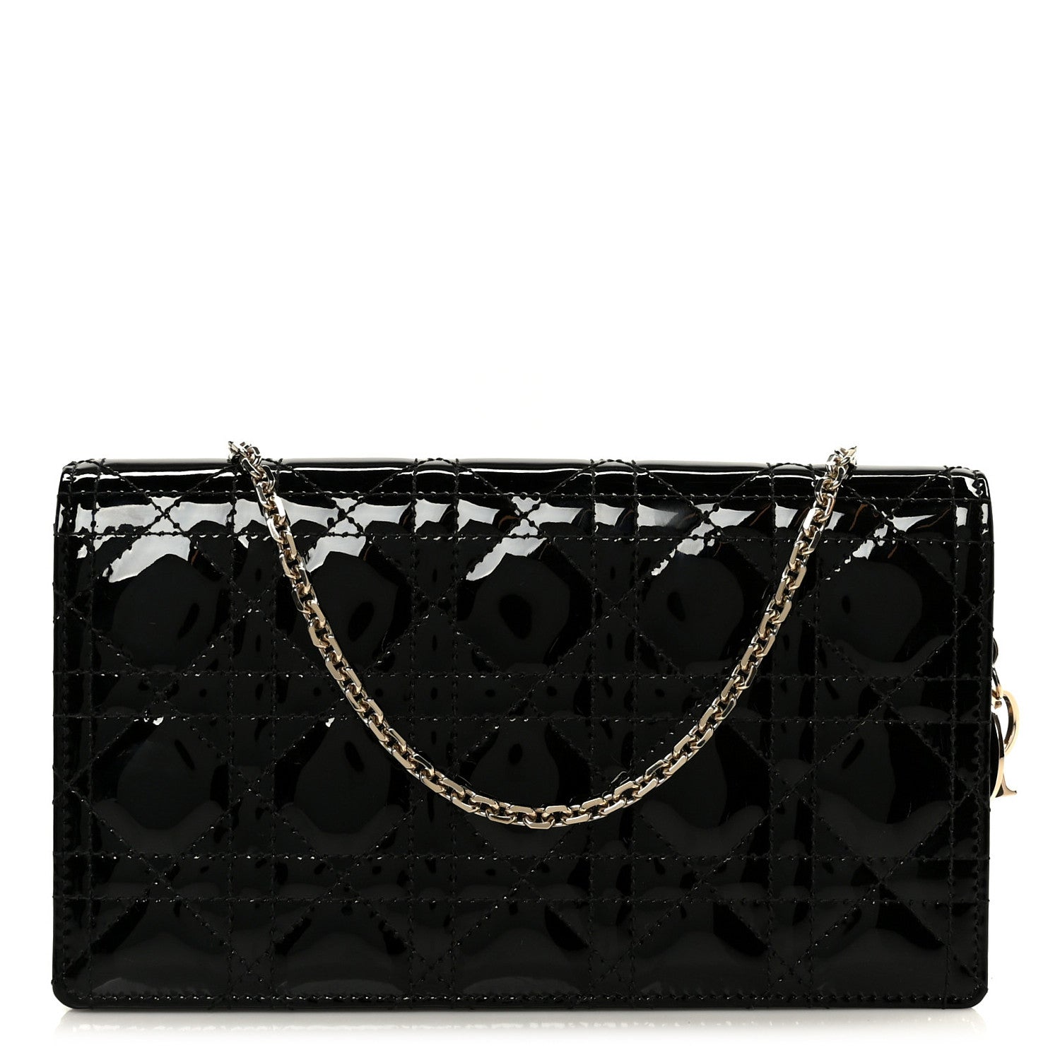 Christian Dior Patent Cannage Lady Dior Convertible Clutch Black 1 of 15
