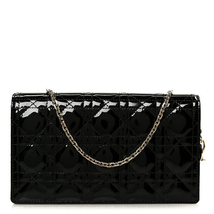 Christian Dior Patent Cannage Lady Dior Convertible Clutch Black 1 of 15