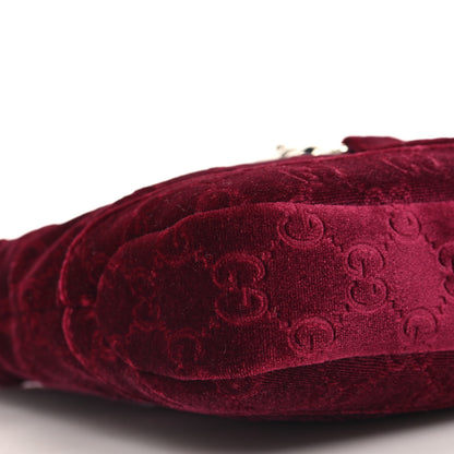 Gucci New Velvet Ashmir GG Monogram Small Jackie 1961 Hobo Red 9 of 10