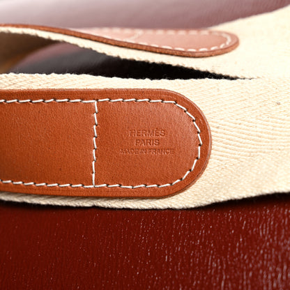 Hermes Kraft Paper Metal Canvas Saddle Box Rouge H 6 of 13