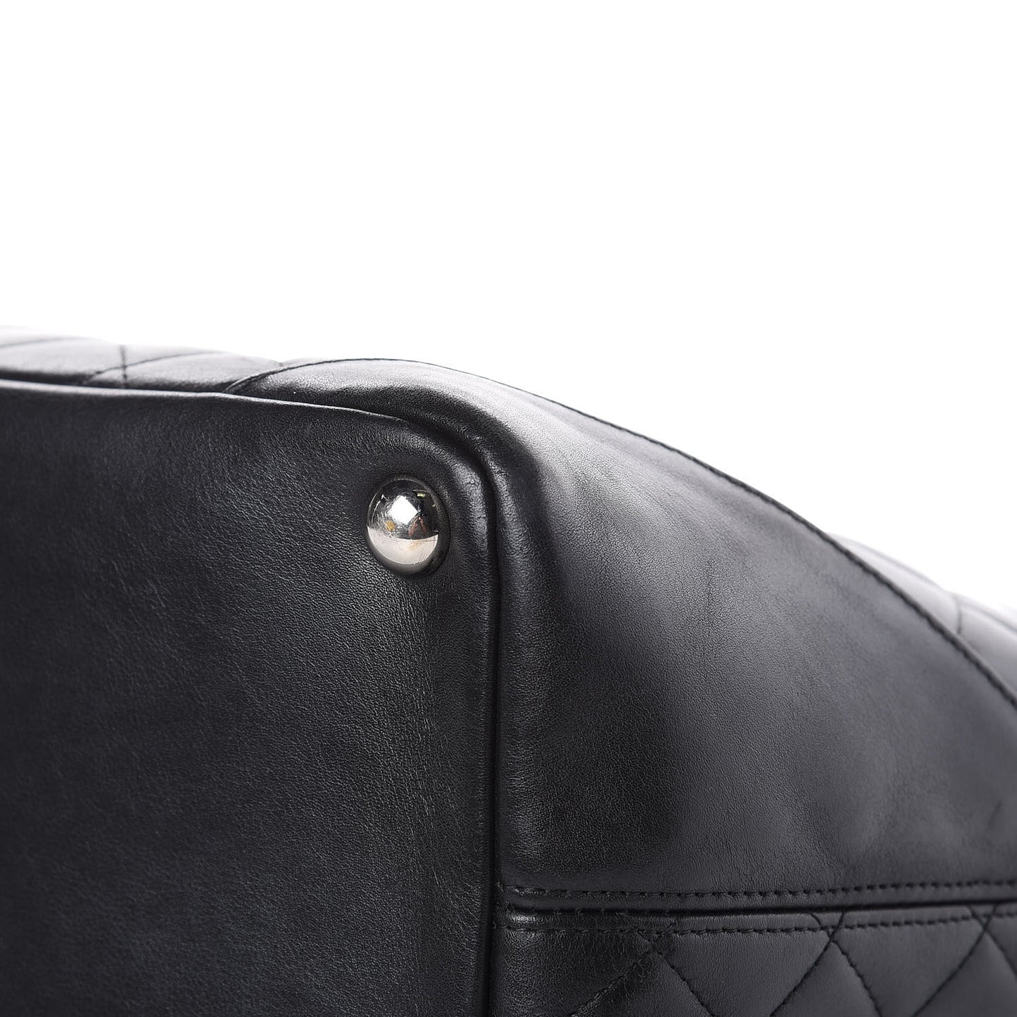 Calfskin Quilted Large Cambon Tote Black