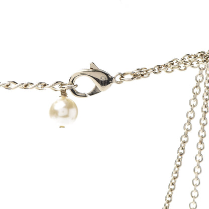 Chanel Crystal Pearl Pearls Coronation CC Layered Necklace Gold 6 of 7