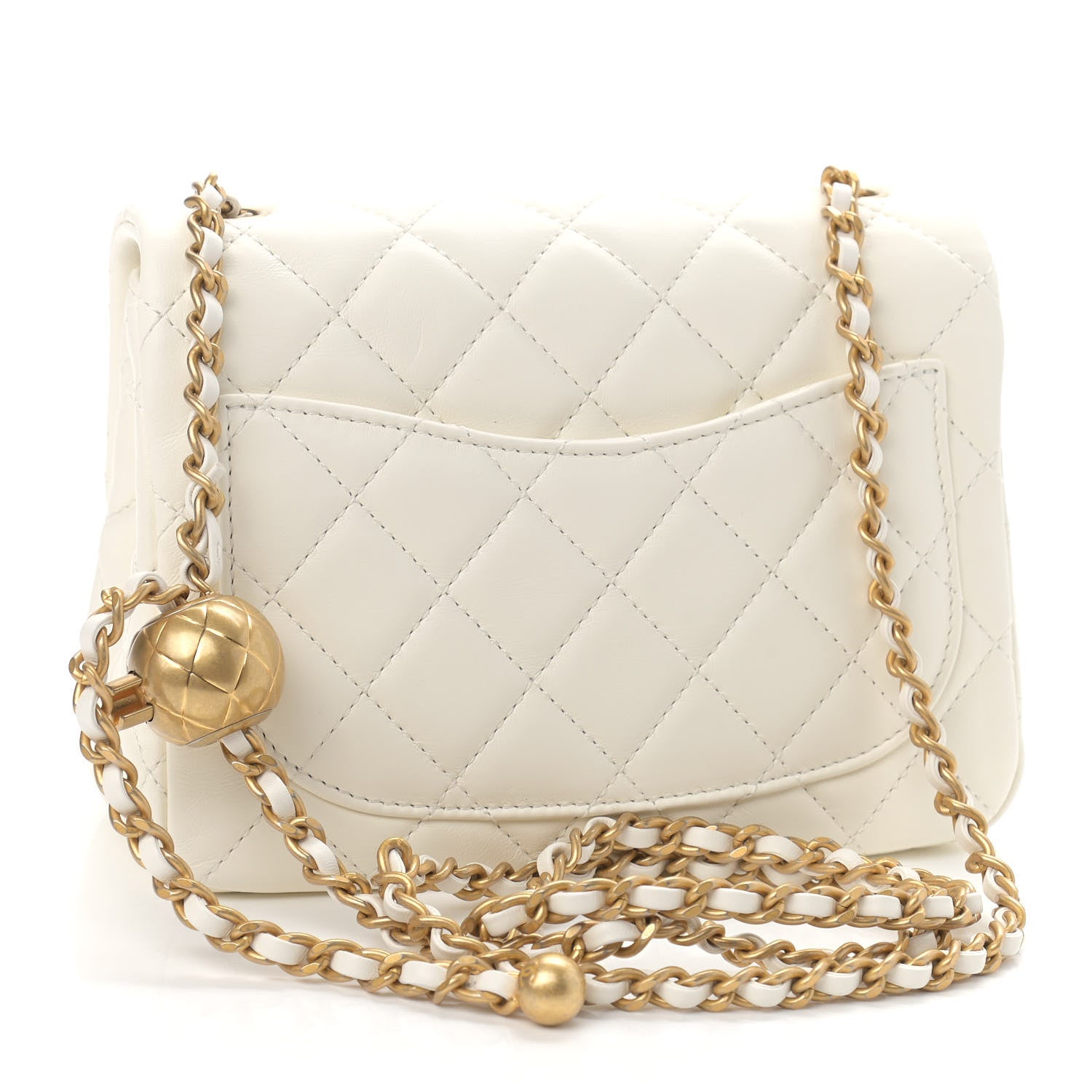 Chanel Lambskin Quilted Mini Pearl Crush Flap White 3 of 9