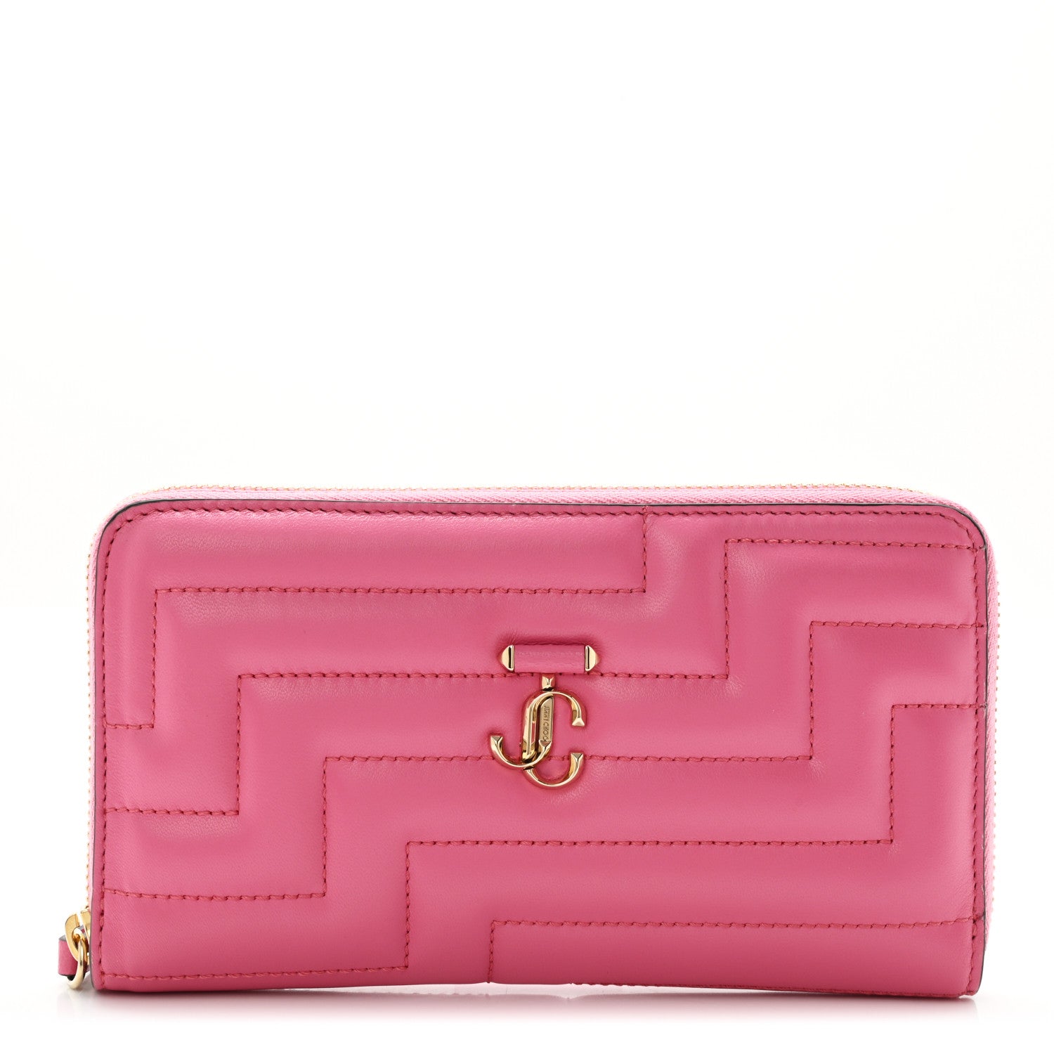 Jimmy Choo Nappa Quilted Pippa Zip Around Wallet Candy Pink 1 of 6