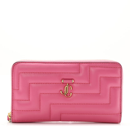Jimmy Choo Nappa Quilted Pippa Zip Around Wallet Candy Pink 1 of 6