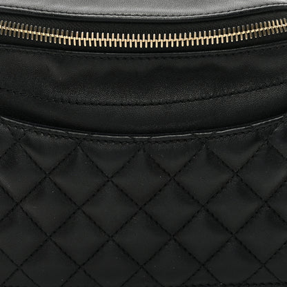 Chanel Crumpled Glazed Lambskin Quilted Waist Bag Fanny Pack Black 7 of 9