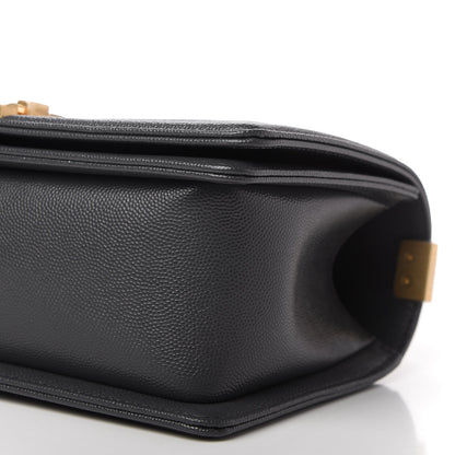 Chanel Caviar Chevron Quilted Medium Boy Flap Dark Grey 7 of 11
