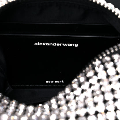 Alexander Wang Mesh Crystal Rhinestone Mini Heiress Pouch Black Silver 6 of 10