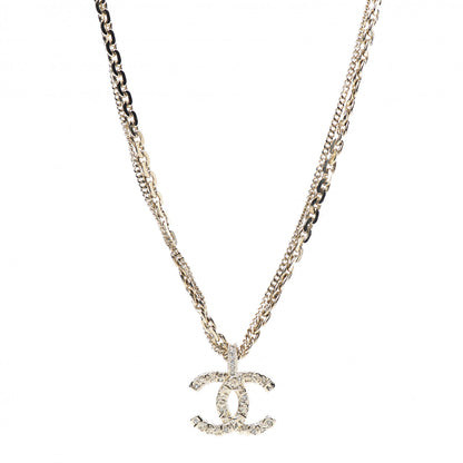 Chanel Crystal CC Multi Strand Chain Necklace Gold 1 of 6